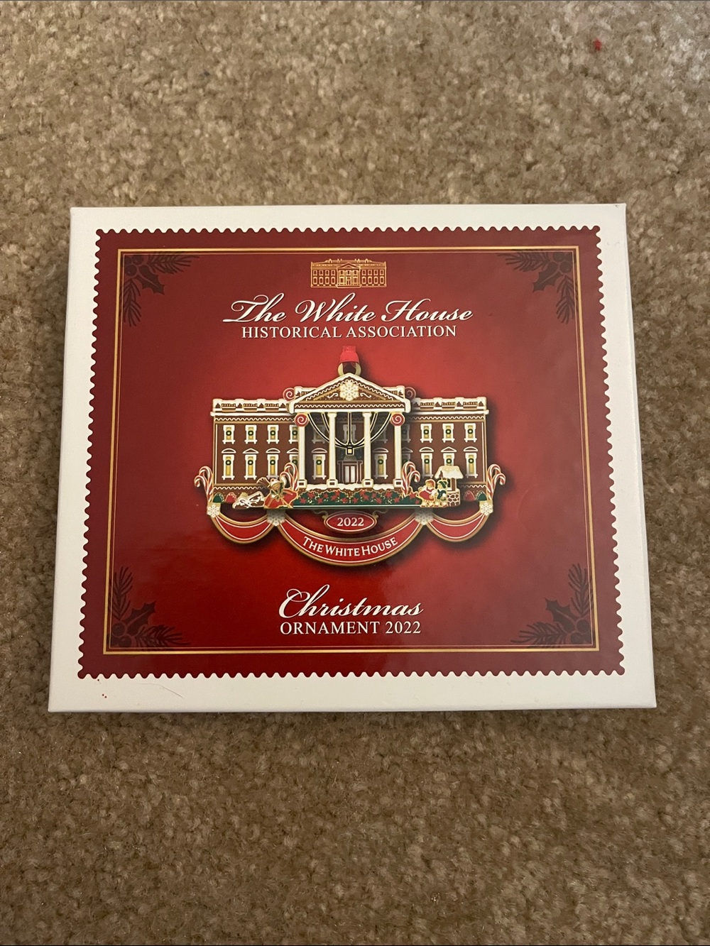 The White House Historical Association Christmas Ornament 2022 - Red & Gold